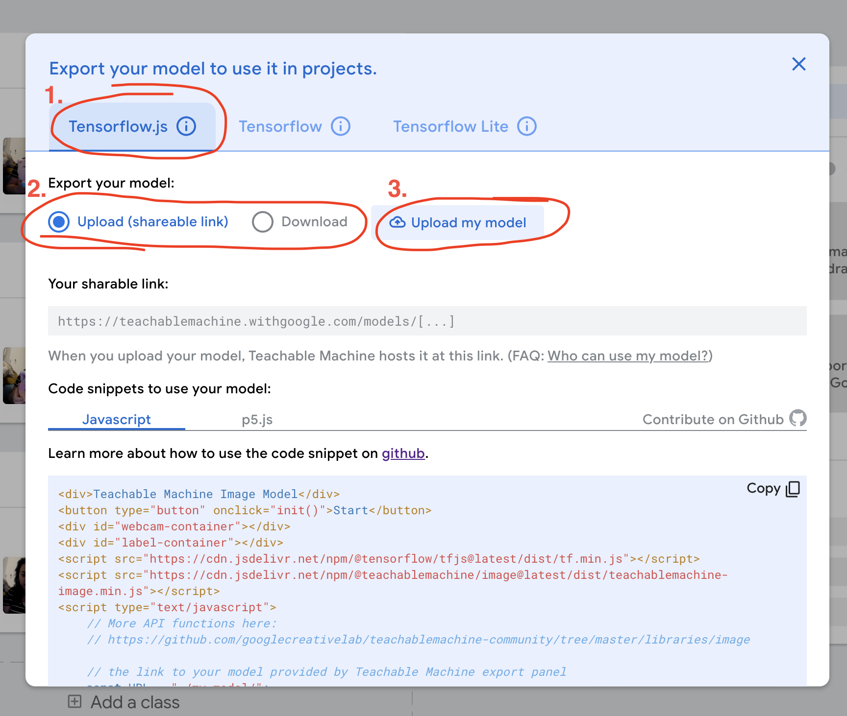 Exporting your model